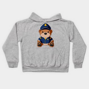 Male Pilot Teddy Bear Kids Hoodie